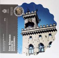 (2015, 8 монет) Набор монет Сан-Марино 2015 год "Дворец Правительства"  Буклет